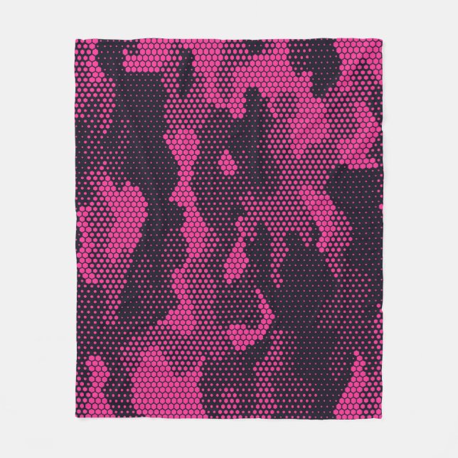 Couverture Polaire Camouflage hexagonal, texture militaire arrière -  (Devant)
