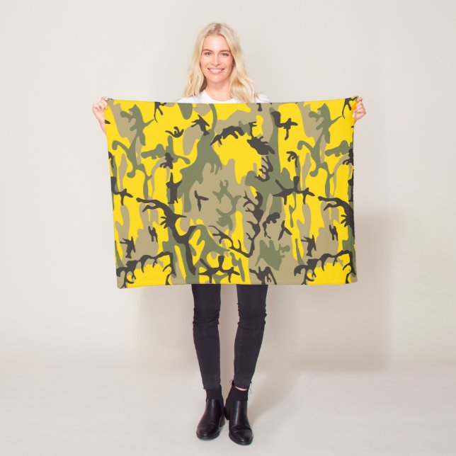 Couverture Polaire Camouflage jaune et vert, Militaire, Armée (En situation)