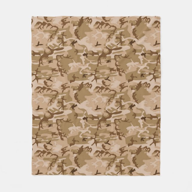 Couverture Polaire Camouflage Motif, Tan du désert et Brown (Devant)