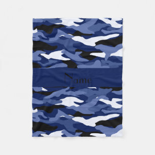 Couverture Polaire Camouflage nommé personnalisé de bleu marine