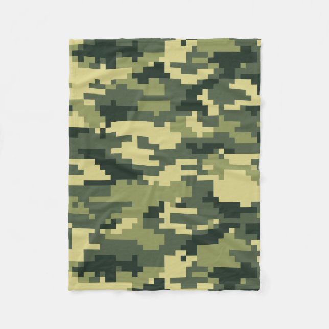 Couverture Polaire Camouflage numérique de forêt 8 bits / Camo (Devant)