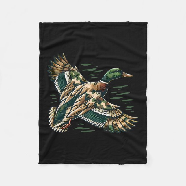 Couverture Polaire Camouflage Old School Camo Coquette Bow Duck Hunti (Devant)