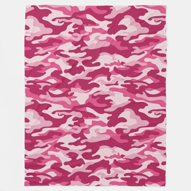 Couverture Polaire Camouflage rose (Devant)