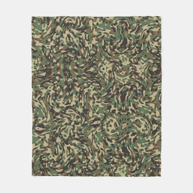 Couverture Polaire Camouflage vert tendance (Devant)