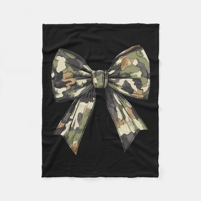 Couverture Polaire Camouflage Vieux Camo Bow Camo Coquette Chasse aux (Devant)
