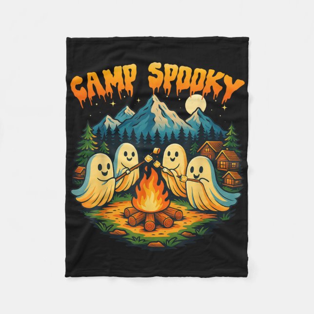 Couverture Polaire Camp Éffrayant Summerween Été Halloween mignon Fan (Devant)
