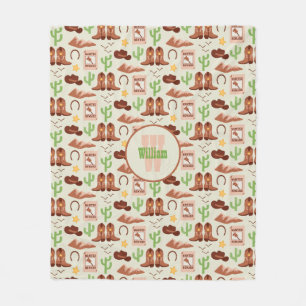 Couverture Polaire Campagne Boots Cowboy Stick Horse Désert Ouest