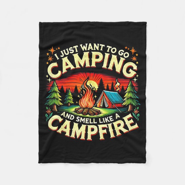 Couverture Polaire Camper Funny Cute Camng Glamng Campfire Quote Camp (Devant)