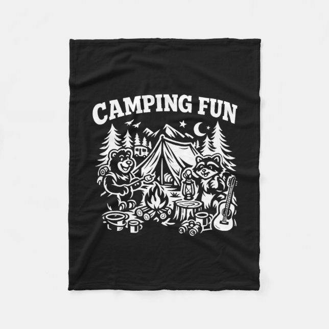 Couverture Polaire Camping aventure amusante feu de camp extérieur  (Devant)