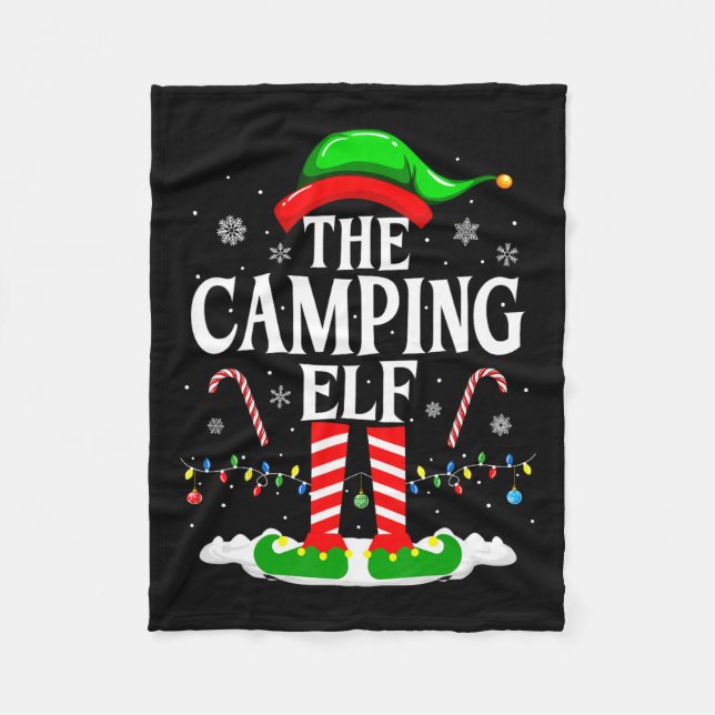 Couverture Polaire Camping Elf Xmas Funny Matching Family Group C (Devant)
