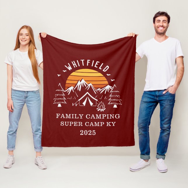 Couverture Polaire Camping Retro Family Vacation Matching (En situation)
