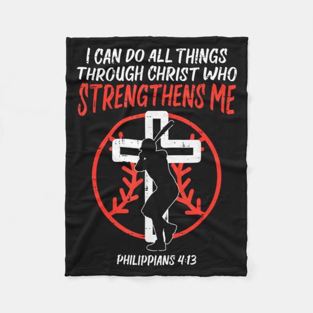 Couverture Polaire Can Do All Things Baseball Religious Christian Men (Devant)