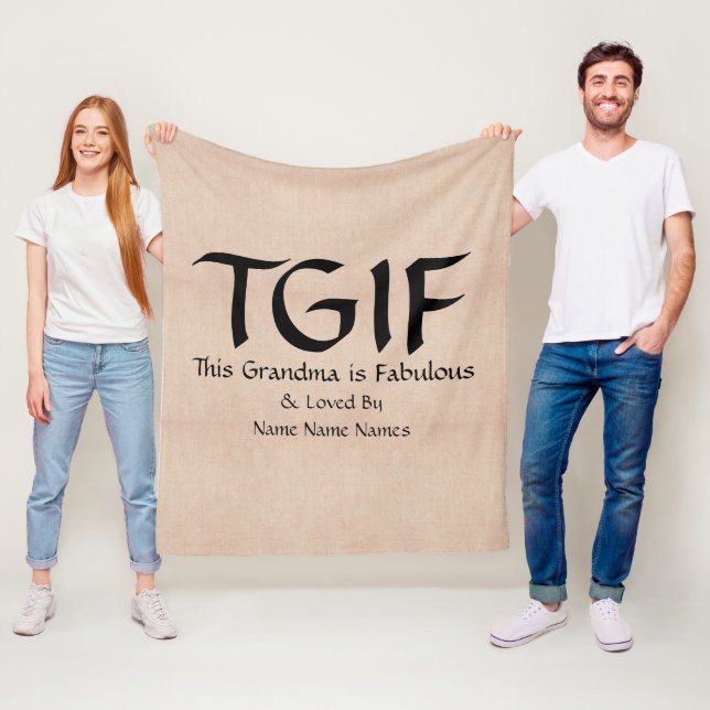 Couverture Polaire Can Edit Text, TGIF Cette grand-mère est fabuleuse (En situation)