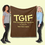 Couverture Polaire Can Edit Text,  TGIF This Grandma is Fabulous<br><div class="desc">TGIF This Grandma - Change to Gran,  Granny,  Gigi or other "G" word,  Add the grandkids name or any other text - see my store for lots more great gift ideas.</div>