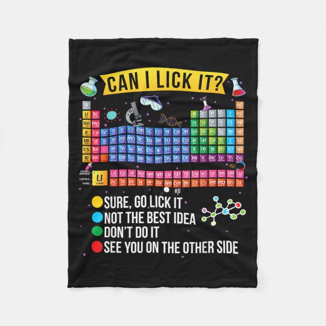 Couverture Polaire Can I Lick It Periodic Table Funny Science Chemist (Devant)