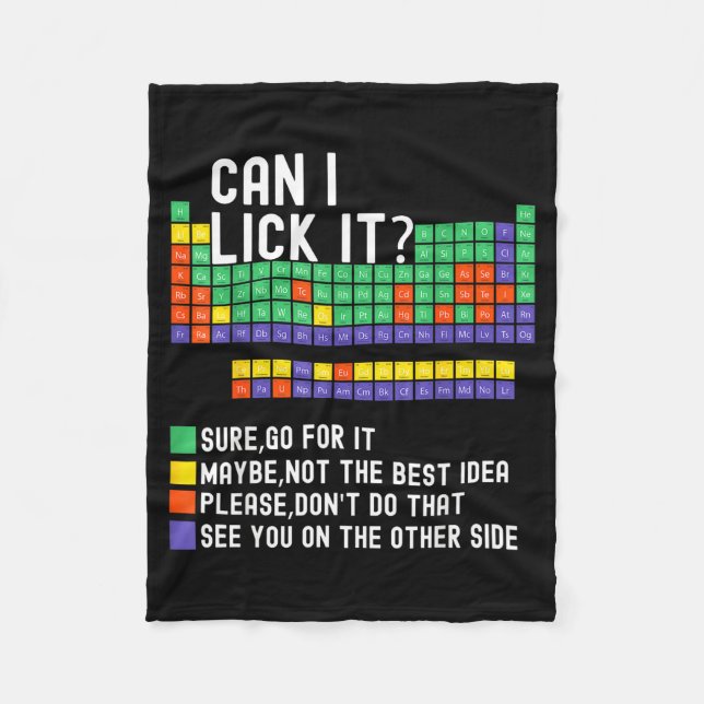 Couverture Polaire Can I Lick It Periodic Table Funny Science Teacher (Devant)