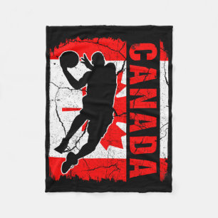 Couverture Polaire Canadian Bysketbyll Player Canada Flag Bysketbyll