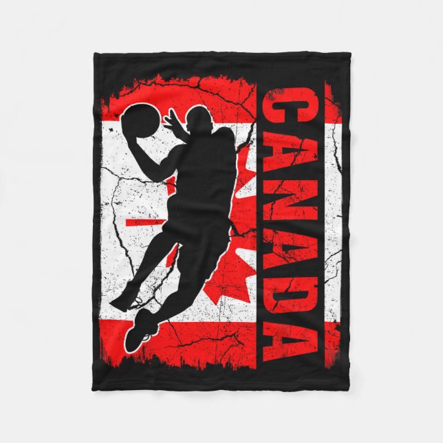 Couverture Polaire Canadian Bysketbyll Player Canada Flag Bysketbyll (Devant)