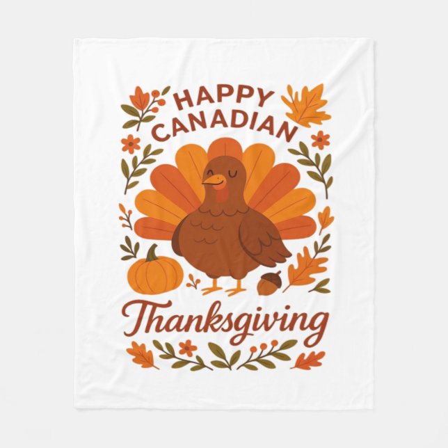 Couverture Polaire Canadian Thanksgiving Automne Celebration Classiqu (Devant)