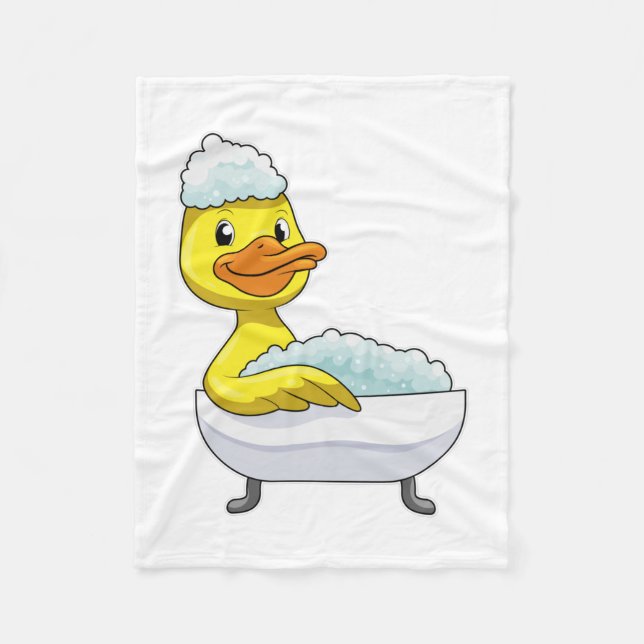 Couverture Polaire Canard à la baignade avec baignoire et mousse (Devant)