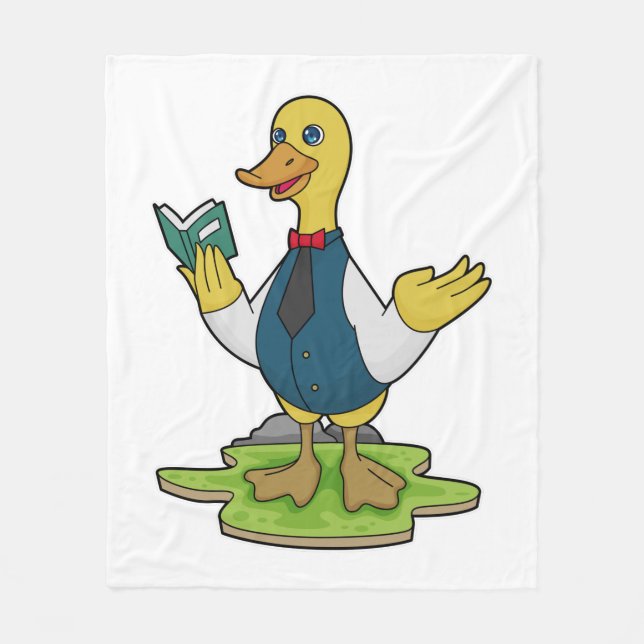 Couverture Polaire Canard comme enseignant avec livre (Devant)