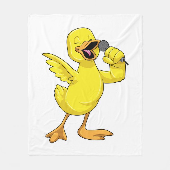 Couverture Polaire Canard en chanteur avec microphone (Devant)