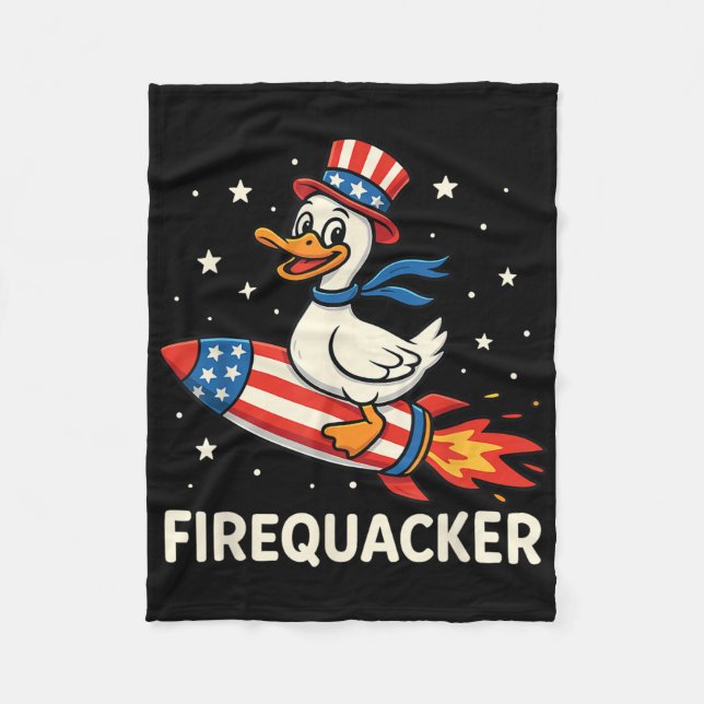 Couverture Polaire Canard Firequacker sur une pétard drôle 4 juillet  (Devant)