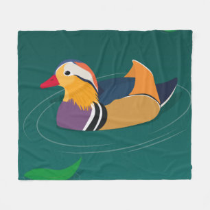 Couverture Polaire Canard mandarin coloré Art numérique moderne