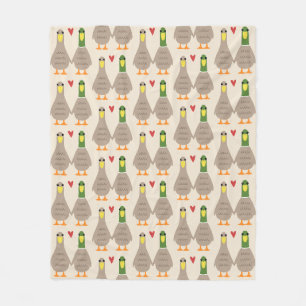 Couverture Polaire Canards Amoureux Mignons Motif Canards Se Tenant