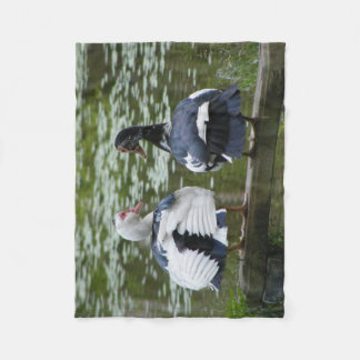 Couverture Polaire Canards De Muscovy Assis Sur Le Couvercle De Toiso