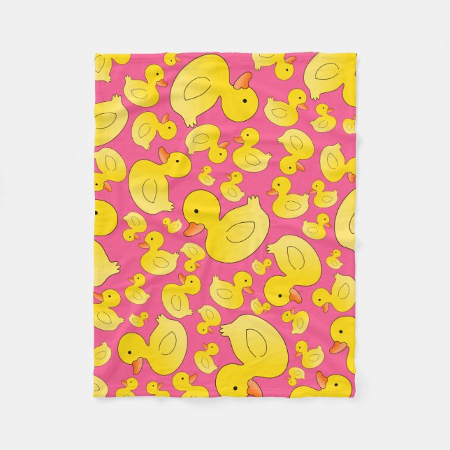 Couverture Polaire Canards en caoutchouc rose mignon (Devant)