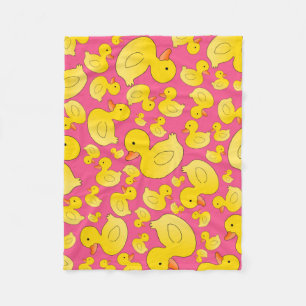 Couverture Polaire Canards en caoutchouc roses mignons