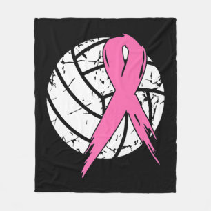 Couverture Polaire Cancer du sein Pink Ribbon Volleyball Sensibilisat