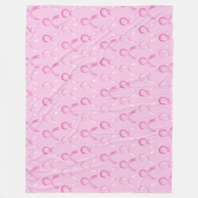 Couverture Polaire Cancer du sein Ruban rose Horizontal #cancer du se (Devant)