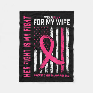 Couverture Polaire Cancer du sein Sa lutte est ma lutte Je porte rose