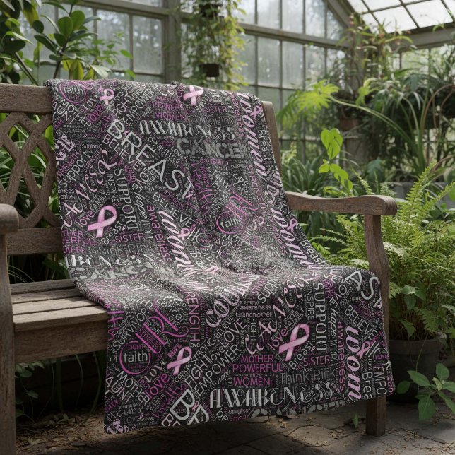 Couverture Polaire Cancer du sein Sensibilisation Mot Cloud ID261 (Créateur téléchargé)