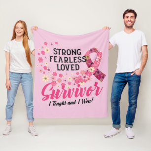 Couverture Polaire Cancer du sein Survivant Forte sans peur aimée