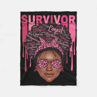 Couverture Polaire Cancer du sein Survivante Afro Queen Black Femmes 
