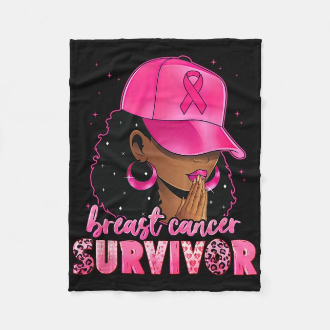 Couverture Polaire Cancer du sein Survivante Black Women Afro African (Devant)
