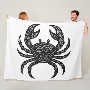 Couverture Polaire Cancer — Encre Hantée Zodiaque Crabe