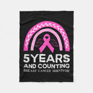 Couverture Polaire Cancer Survivant Tee 5 ans Cancer Sans Rose Rainb