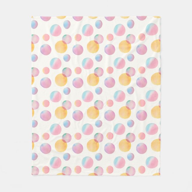 Couverture Polaire Candy Bubbles Cosy Fleece Blanche (Devant)
