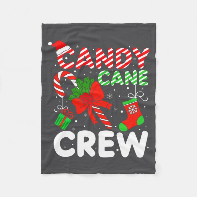 Couverture Polaire Candy Cane Crew Christmas Funny Xmas Matching Fami (Devant)