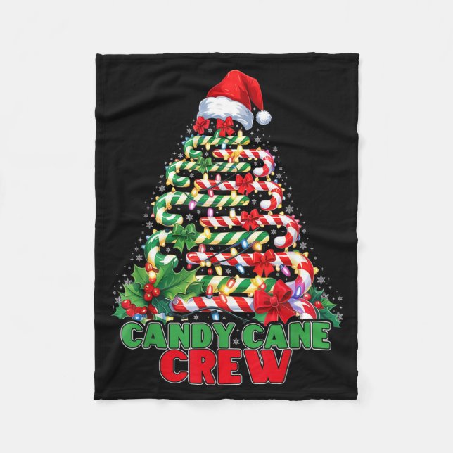 Couverture Polaire Candy Cane Crew Christmas Funny Xmas Matching Fami (Devant)