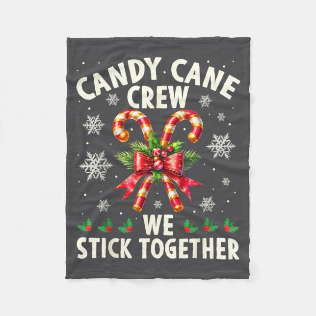 Couverture Polaire Candy Cane Crew We Stick Together Christmas Costum (Devant)