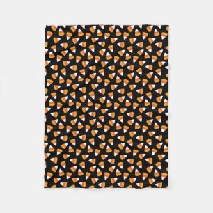 Couverture Polaire Candy Corn Halloween noir et orange