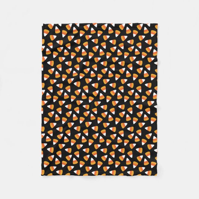 Couverture Polaire Candy Corn Halloween noir et orange (Devant)