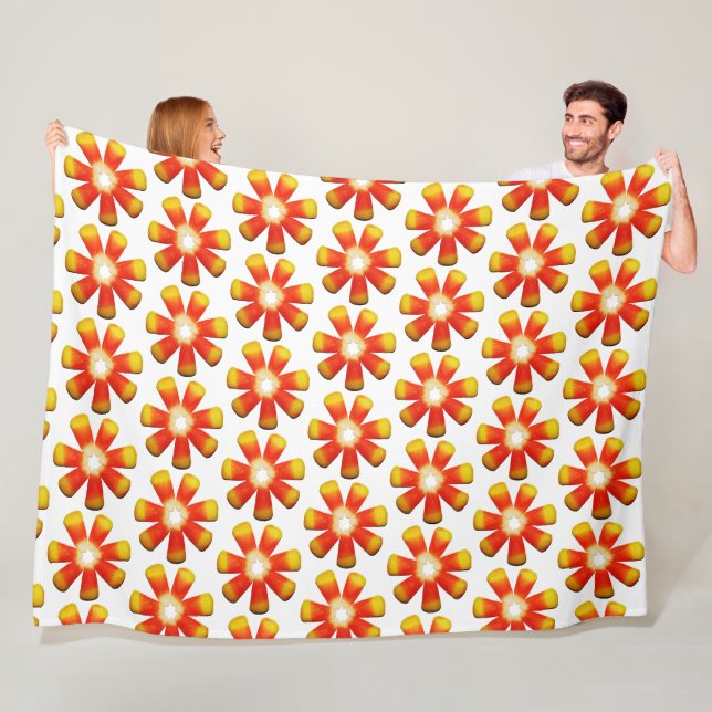 Couverture Polaire Candy Corn Motif (En situation)