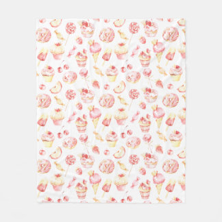 Couverture Polaire Candy rose Motif Blanche polaire