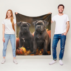 Couverture Polaire Cane Corso Chiot Automne Citrouille de plaisir